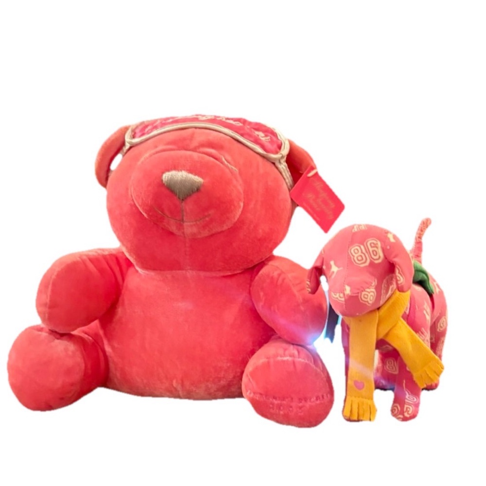 PINK VS LIMITED EDITION “Sleeping Beauty” Bear and PINK Collegiate Dog - Set
